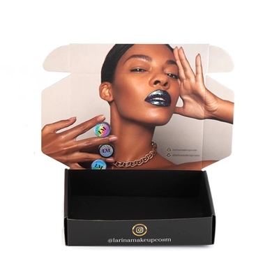 Embossing Debossing Cosmetische Black Mailer Box Pruik Opbergdoos Aangepaste Grootte