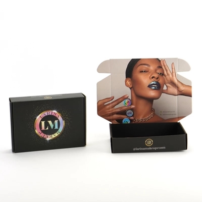 Embossing Debossing Cosmetische Black Mailer Box Pruik Opbergdoos Aangepaste Grootte