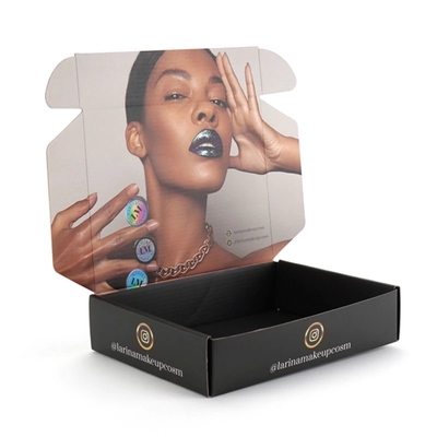 Embossing Debossing Cosmetische Black Mailer Box Pruik Opbergdoos Aangepaste Grootte