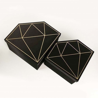 FSC Custom Printed Diamond Flower Box Goud Hot Stamping Diamond Rose Box