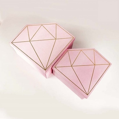 FSC Custom Printed Diamond Flower Box Goud Hot Stamping Diamond Rose Box