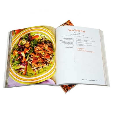 CMYK-kleuren Recept Kookboek Softcover Binding Gecoat papier Boekdruk
