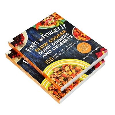 CMYK-kleuren Recept Kookboek Softcover Binding Gecoat papier Boekdruk