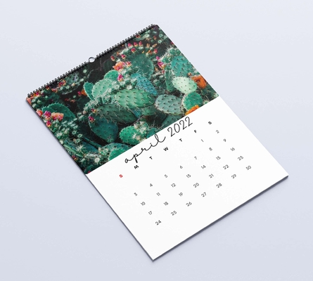 Mat lamineren bureaukalender afdrukken 600-1000gsm maandelijkse wandkalenders