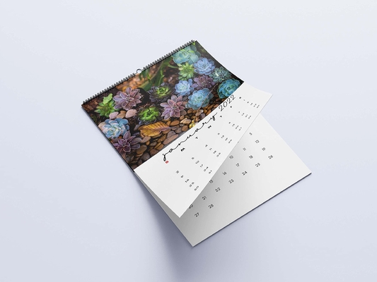 Mat lamineren bureaukalender afdrukken 600-1000gsm maandelijkse wandkalenders