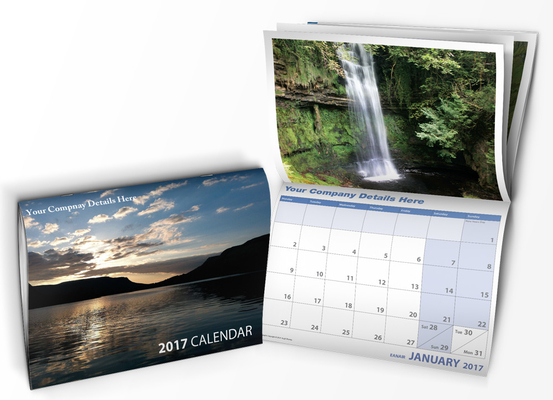 CMYK-kleur ambachtelijke papieren wandkalender A3 A4 A5 A6 horizontale bureaukalender