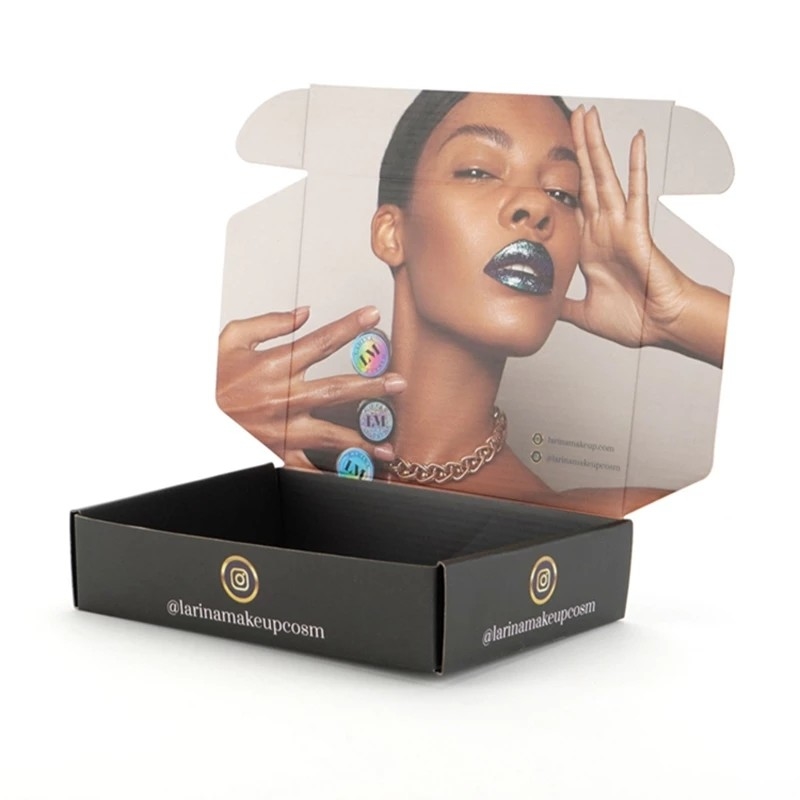 Embossing Debossing Cosmetische Black Mailer Box Pruik Opbergdoos Aangepaste Grootte