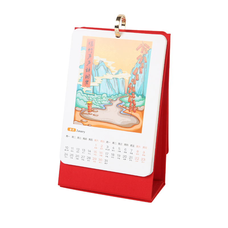 Schrijftafel aangepaste kalender voor het drukken 2024 In Pantone kleur